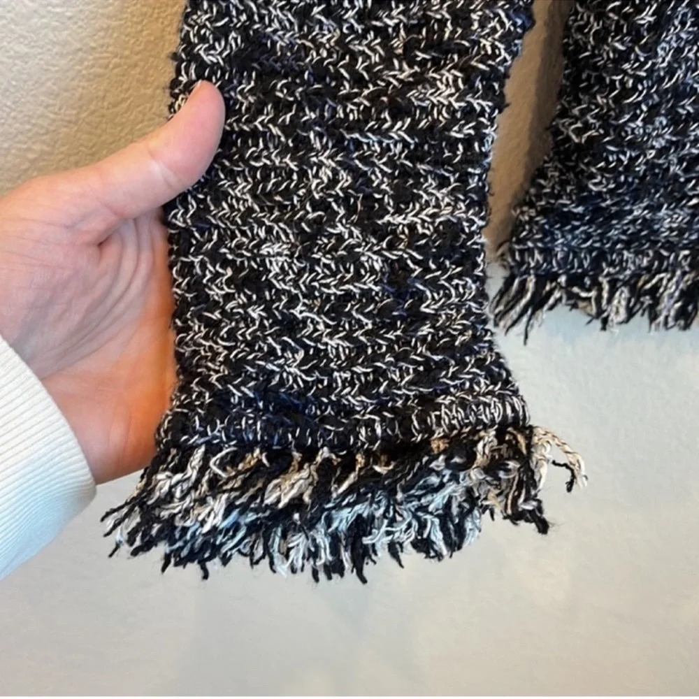 NIC+ZOE Charcoal Fringe Mix Sweater Size Medium